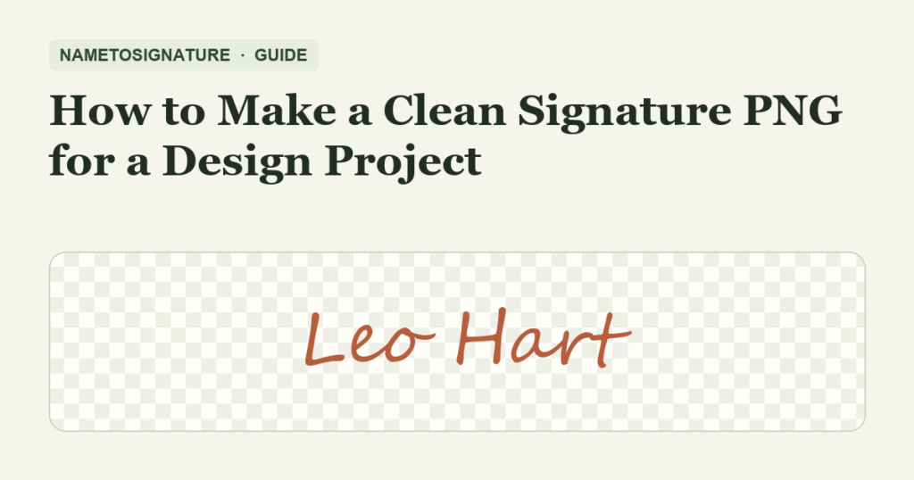 How to Make a Clean Signature PNG for a Design Project – NameToSignature guide