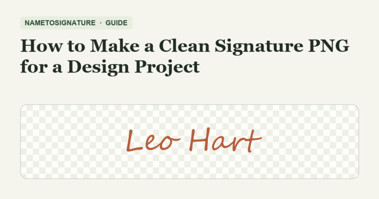 How to Make a Clean Signature PNG for a Design Project β NameToSignature guide