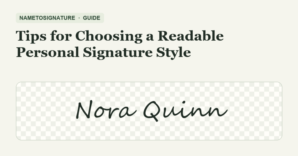 Tips for Choosing a Readable Personal Signature Style – NameToSignature guide