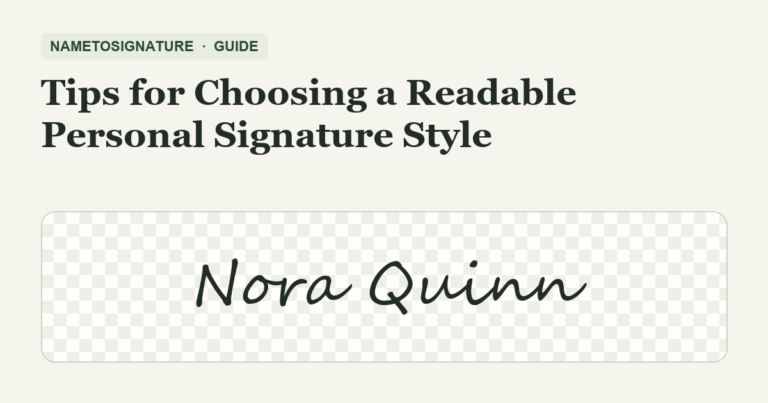 Tips for Choosing a Readable Personal Signature Style β NameToSignature guide