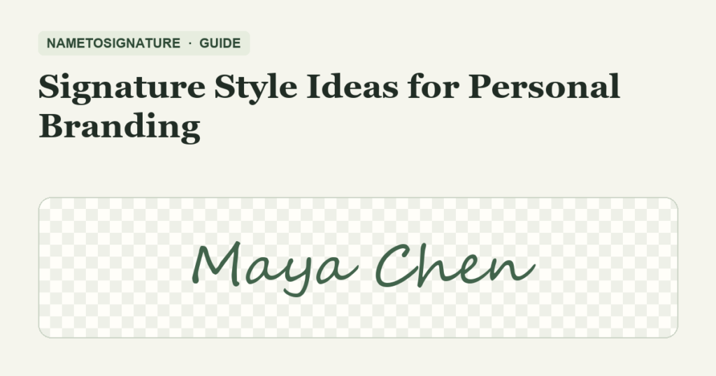 Signature Style Ideas for Personal Branding – NameToSignature guide