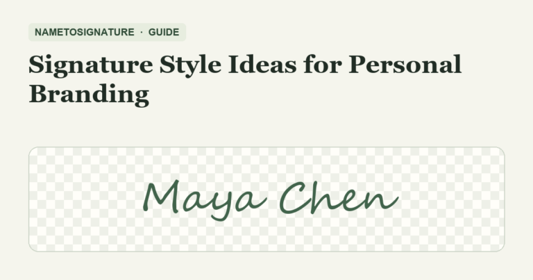 Signature Style Ideas for Personal Branding β NameToSignature guide